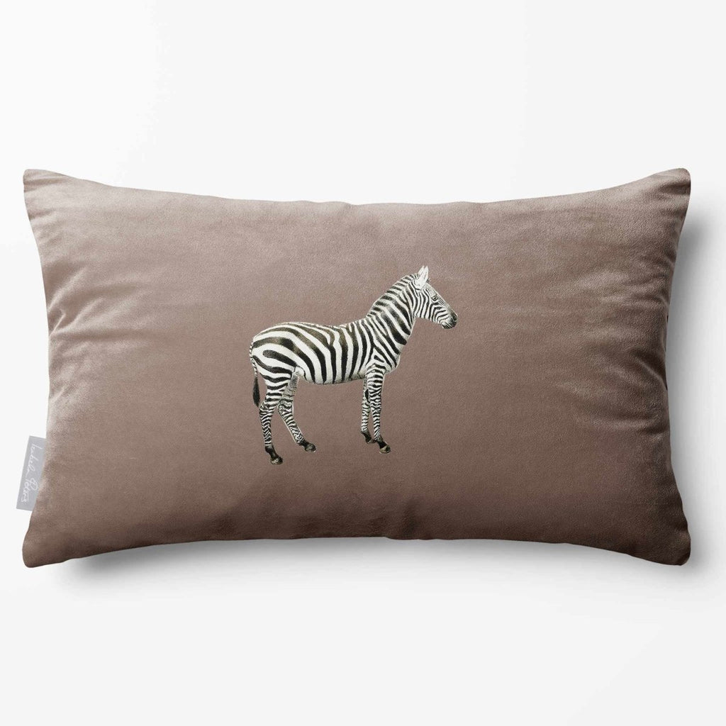 Zebra | Sustainable Velvet Rectangle Cushion - Dovedale Stone 50 x 30 cm Standard by Izabela Peters