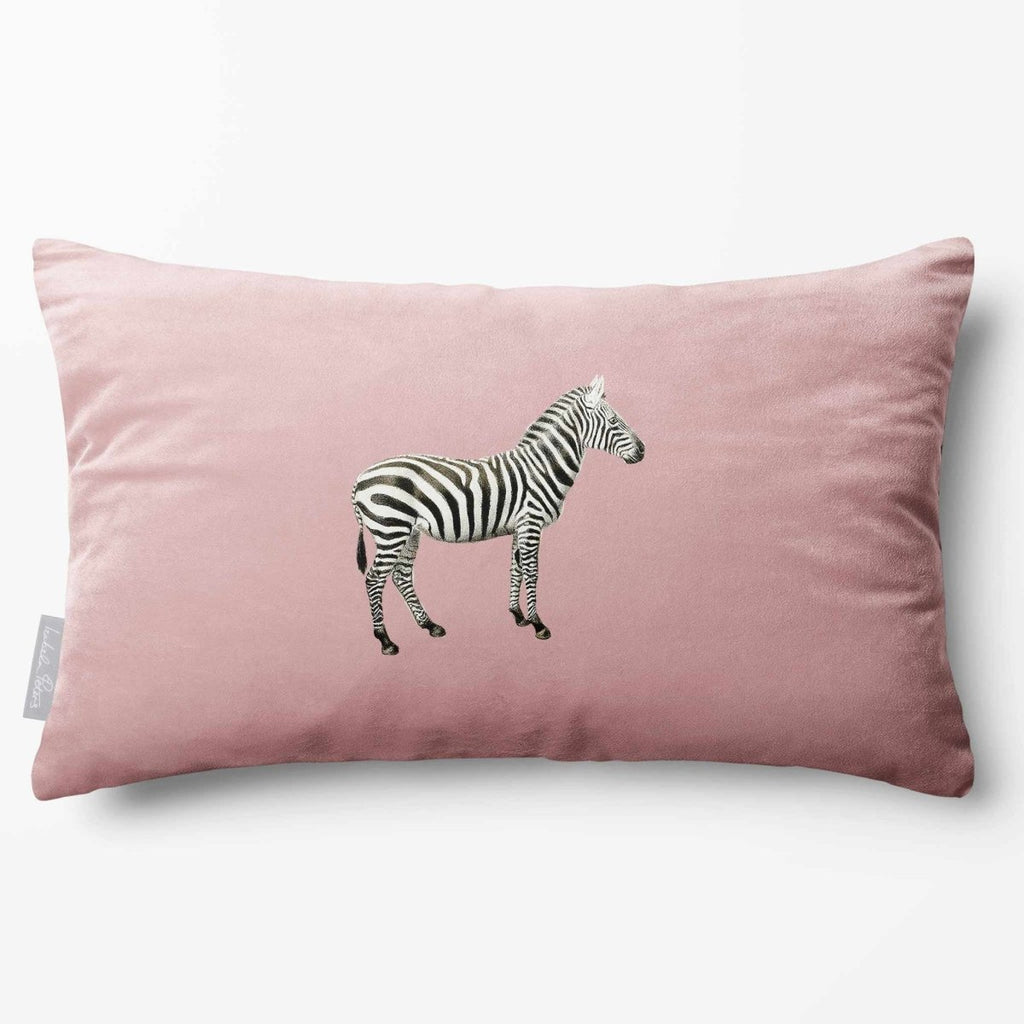 Zebra | Sustainable Velvet Rectangle Cushion - Rosewater 50 x 30 cm Standard by Izabela Peters