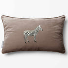 Zebra | Sustainable Velvet Rectangle Cushion - Dovedale Stone 50 x 30 cm Piped by Izabela Peters