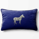 Zebra | Sustainable Velvet Rectangle Cushion - Midnight 50 x 30 cm Piped by Izabela Peters