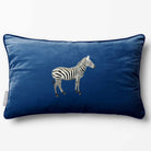 Zebra | Sustainable Velvet Rectangle Cushion - Estate Blue 50 x 30 cm Piped by Izabela Peters