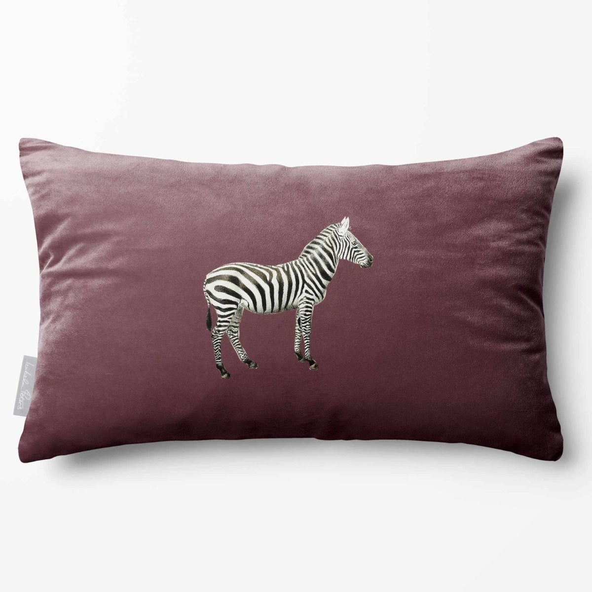 Zebra | Sustainable Velvet Rectangle Cushion - Italian Grape 50 x 30 cm Standard by Izabela Peters