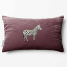 Zebra | Sustainable Velvet Rectangle Cushion - Italian Grape 50 x 30 cm Standard by Izabela Peters