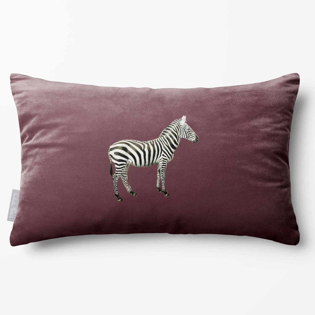 Zebra | Sustainable Velvet Rectangle Cushion - Italian Grape 50 x 30 cm Standard by Izabela Peters