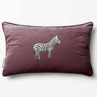 Zebra | Sustainable Velvet Rectangle Cushion - Italian Grape 50 x 30 cm Piped by Izabela Peters