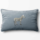 Zebra | Sustainable Velvet Rectangle Cushion - French Grey 50 x 30 cm Piped by Izabela Peters