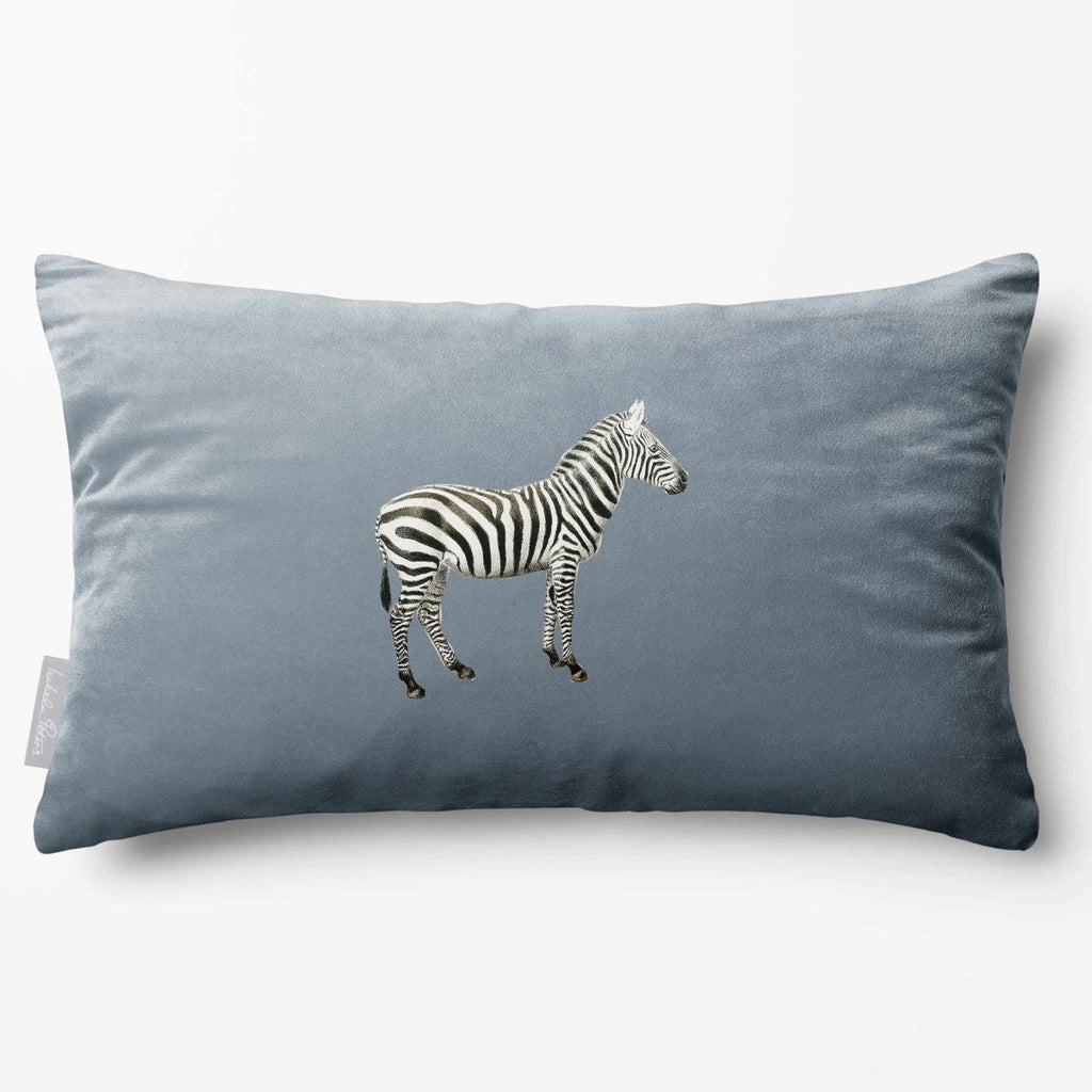 Zebra | Sustainable Velvet Rectangle Cushion - French Grey 50 x 30 cm Standard by Izabela Peters