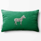 Zebra | Sustainable Velvet Rectangle Cushion - Emerald Green 50 x 30 cm Standard by Izabela Peters