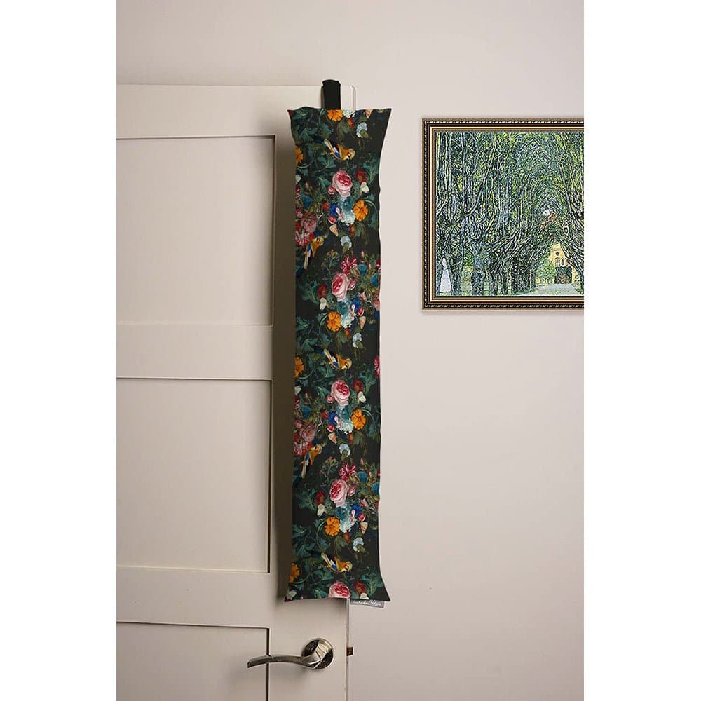 Luxury Eco - Friendly Draught Excluder - Birds In Paradise - Charcoal Standard by Izabela Peters