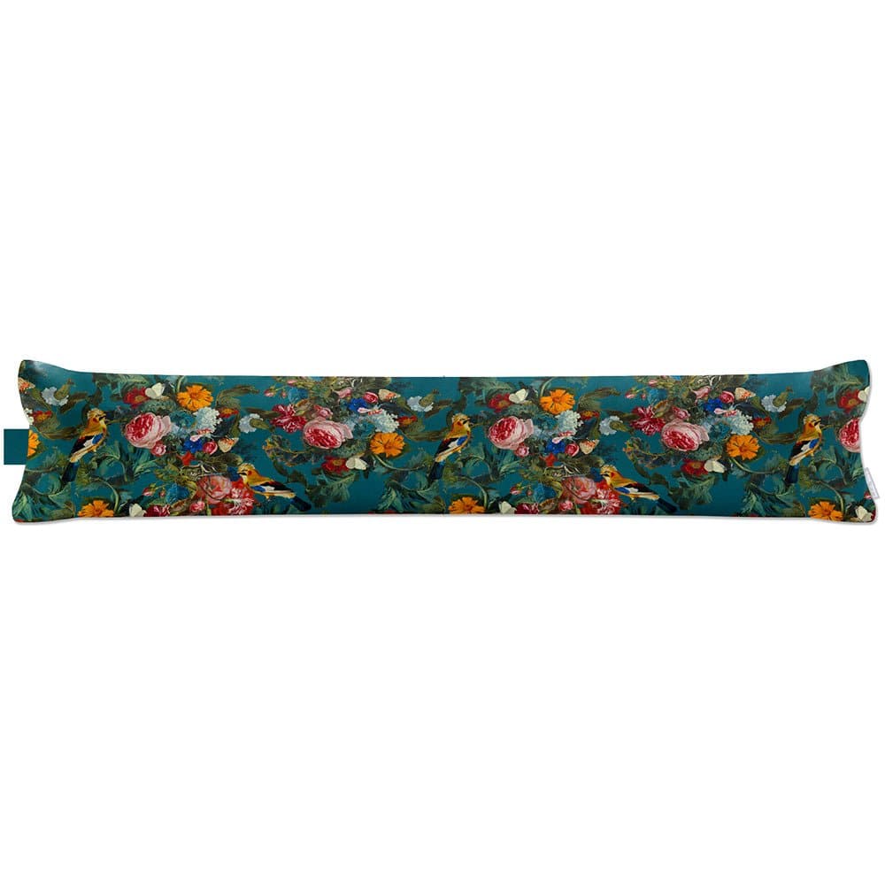 Luxury Eco - Friendly Draught Excluder - Birds In Paradise - Teal Standard by Izabela Peters