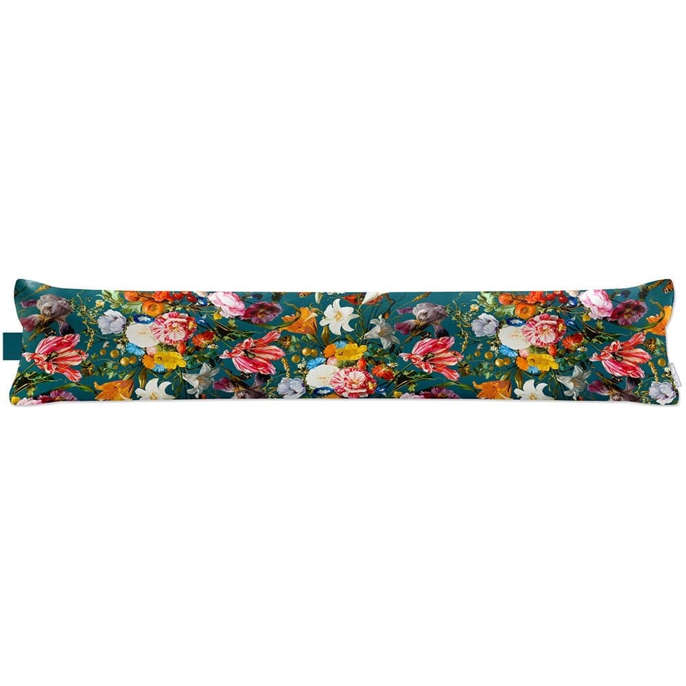 Luxury Eco - Friendly Draught Excluder - Floral Dream - Teal Standard by Izabela Peters