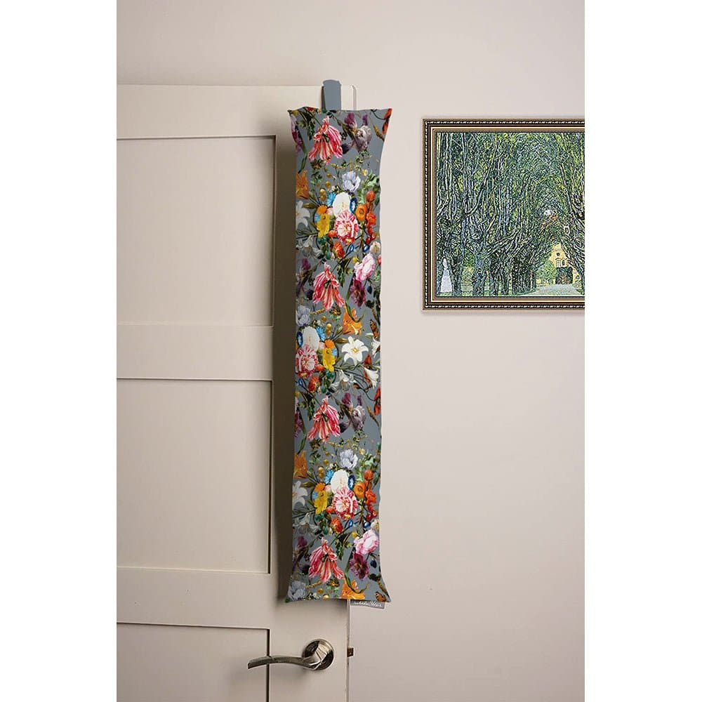 Luxury Eco - Friendly Draught Excluder - Floral Dream - French Grey Standard by Izabela Peters