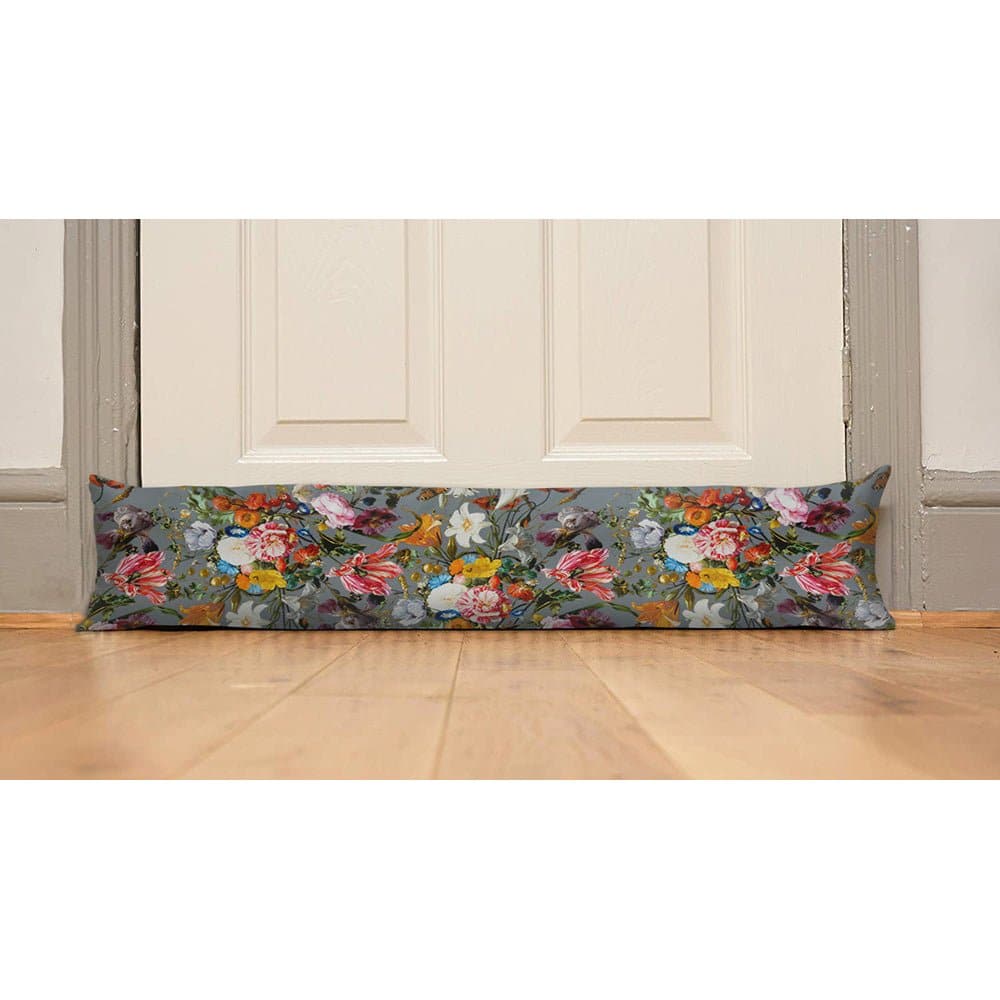 Luxury Eco - Friendly Draught Excluder - Floral Dream - French Grey Standard by Izabela Peters
