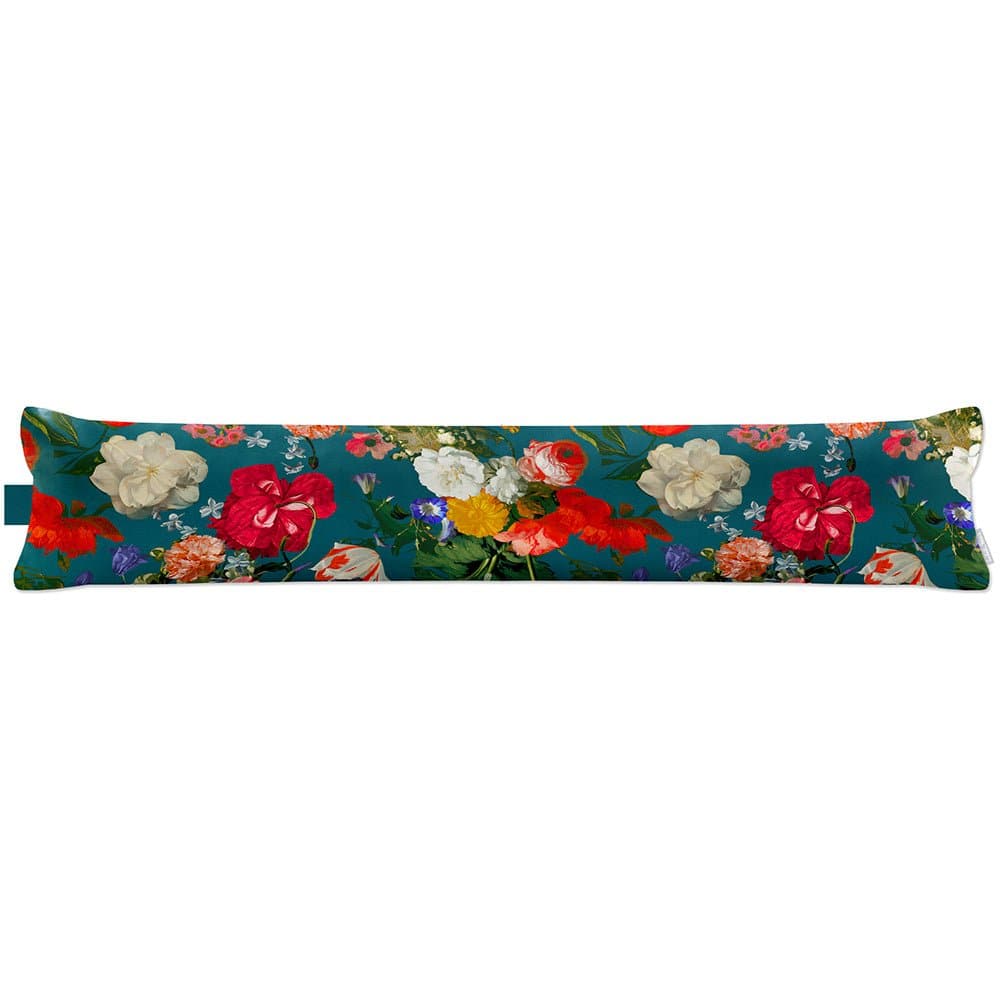 Luxury Eco - Friendly Draught Excluder - Garden Bouquet - Teal Standard by Izabela Peters