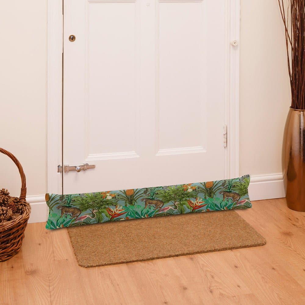 Luxury Eco - Friendly Draught Excluder - Jungle Fusion - Blue Surf Standard by Izabela Peters