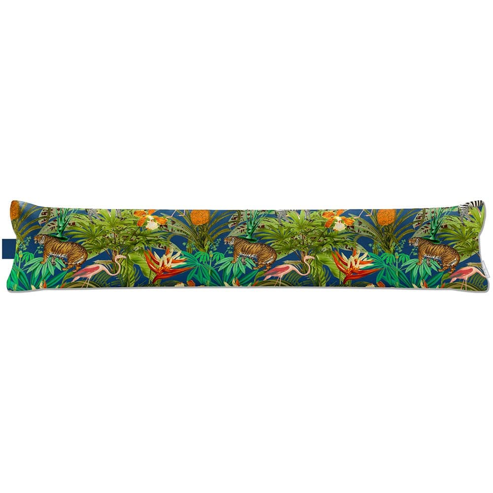 Luxury Eco - Friendly Draught Excluder - Jungle Fusion - Estate Blue Standard by Izabela Peters
