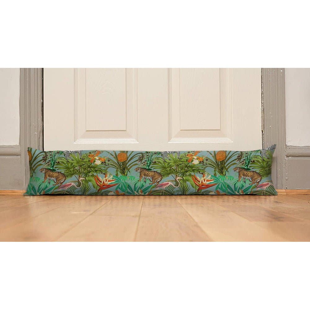Luxury Eco - Friendly Draught Excluder - Jungle Fusion - Blue Surf Standard by Izabela Peters