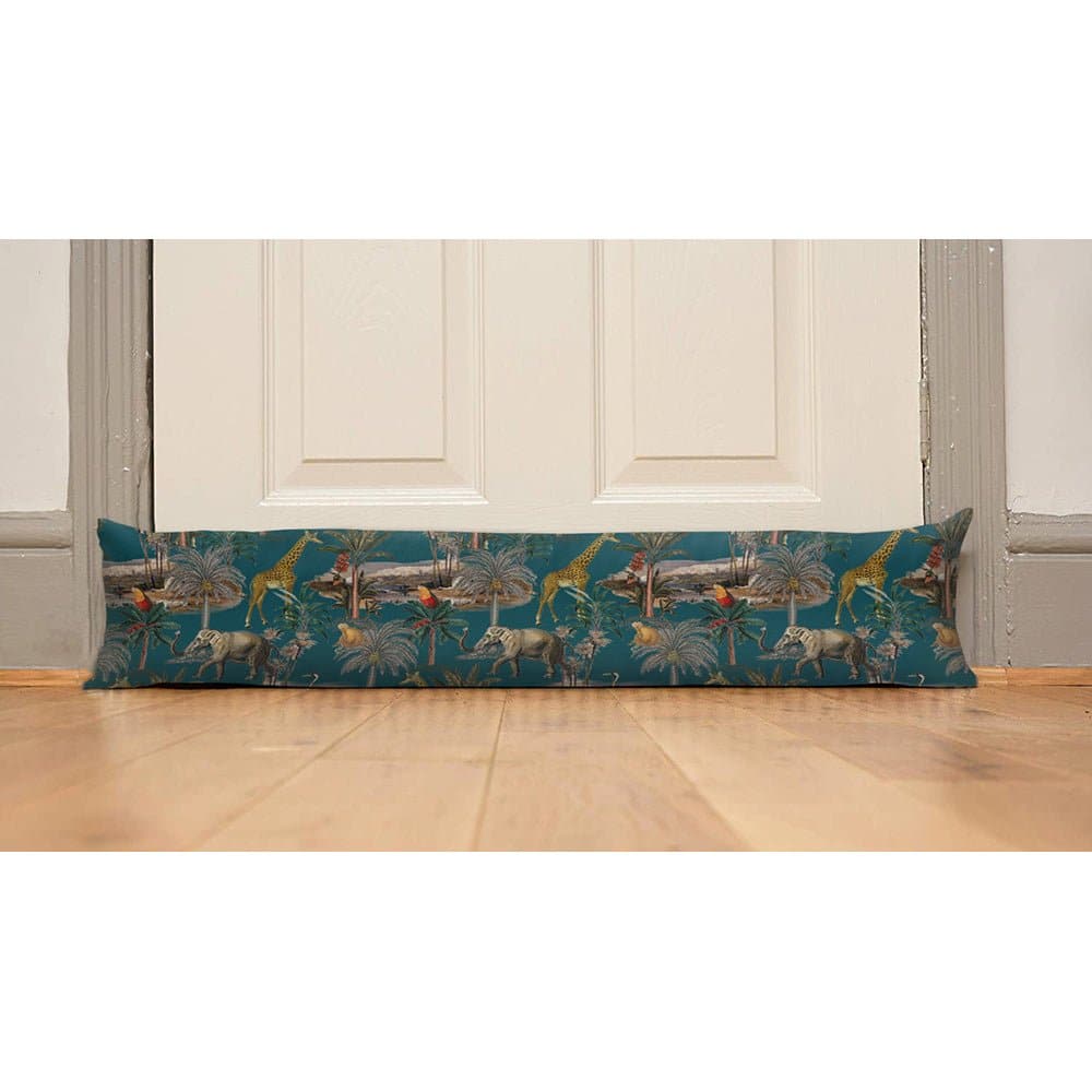 Luxury Eco - Friendly Draught Excluder - Safari Voyage - Teal Standard by Izabela Peters