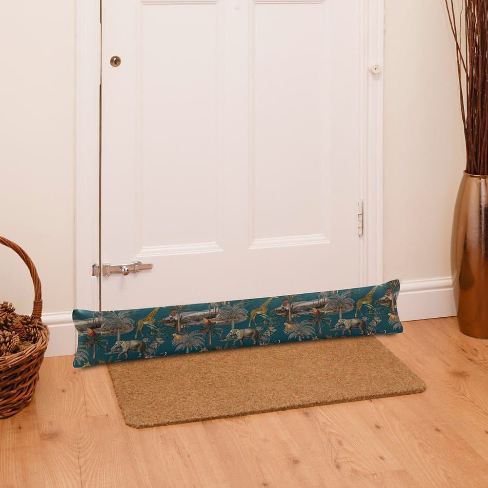 Luxury Eco - Friendly Draught Excluder - Safari Voyage - Teal Standard by Izabela Peters