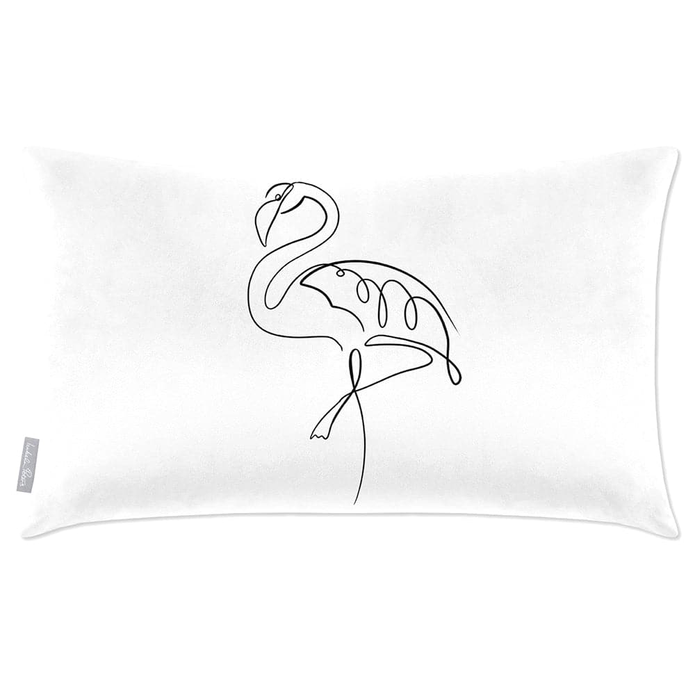 Luxury Eco-Friendly Rectangle Velvet Cushion  - Abstract Flamingo  IzabelaPeters Mustard Ochre 50 x 30 cm 