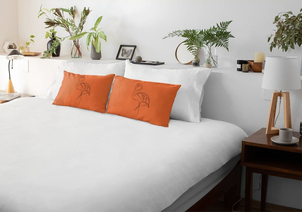 Luxury Eco-Friendly Rectangle Velvet Cushion  - Abstract Flamingo  IzabelaPeters   