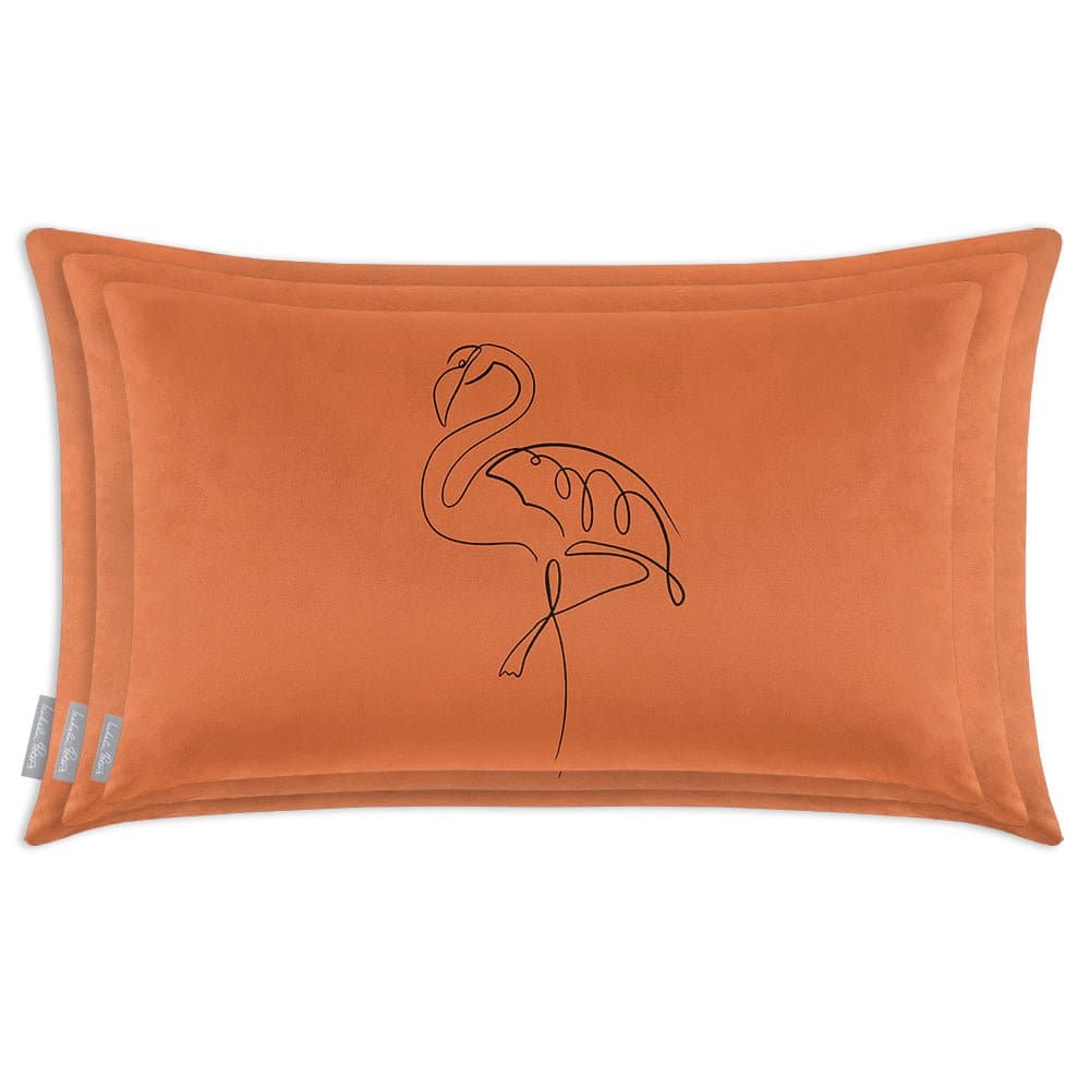 Luxury Eco-Friendly Rectangle Velvet Cushion  - Abstract Flamingo  IzabelaPeters   