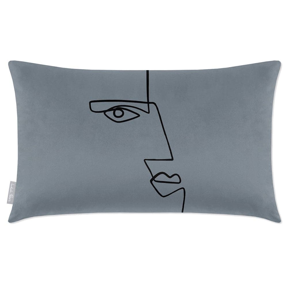 Luxury Eco-Friendly Rectangle Velvet Cushion  - Angular Face  IzabelaPeters French Grey 50 x 30 cm 