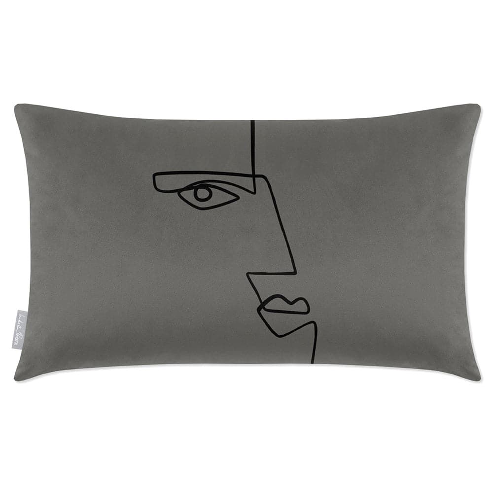 Luxury Eco-Friendly Rectangle Velvet Cushion  - Angular Face  IzabelaPeters Beluga 50 x 30 cm 