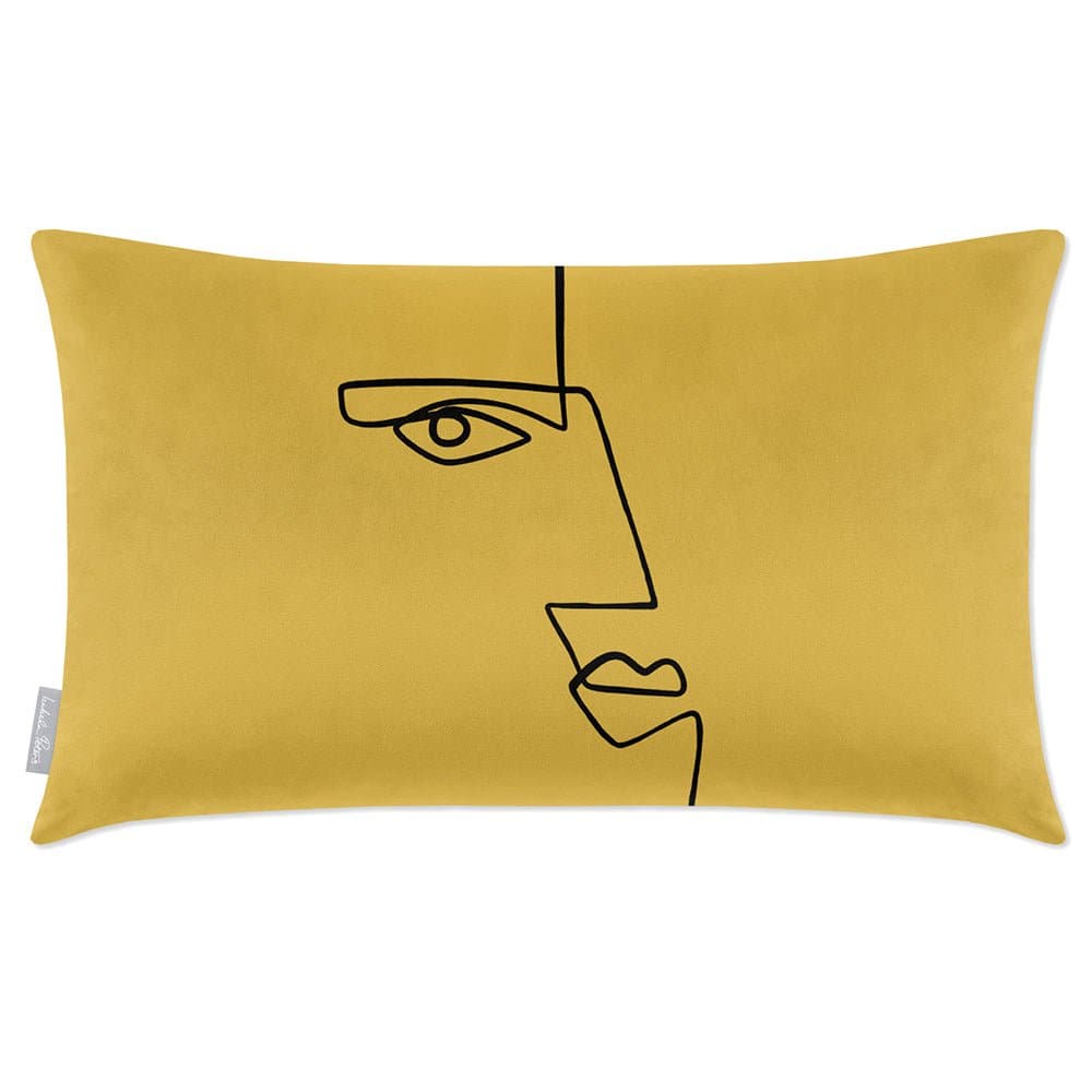 Luxury Eco-Friendly Rectangle Velvet Cushion  - Angular Face  IzabelaPeters Mustard Ochre 50 x 30 cm 