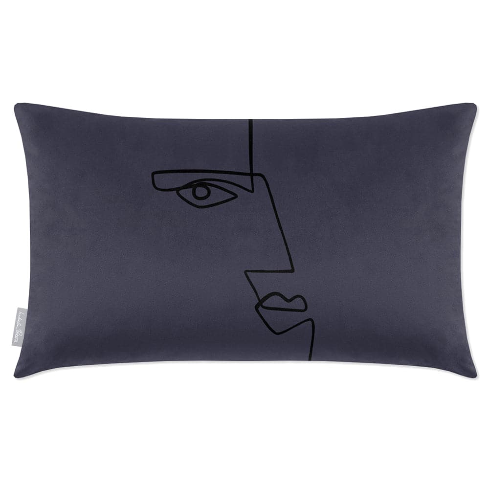 Luxury Eco-Friendly Rectangle Velvet Cushion  - Angular Face  IzabelaPeters Graphite 50 x 30 cm 