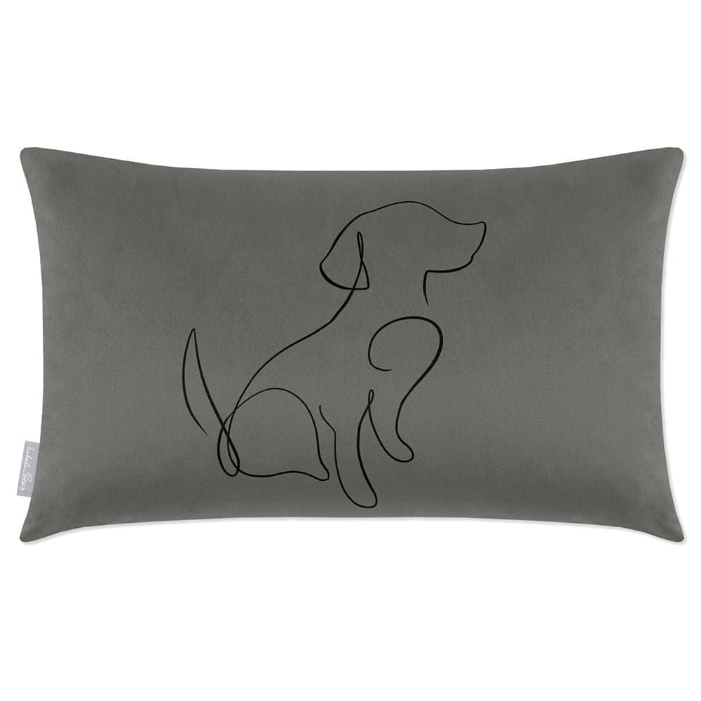 Luxury Eco-Friendly Rectangle Velvet Cushion  - Dog  IzabelaPeters Beluga 50 x 30 cm 