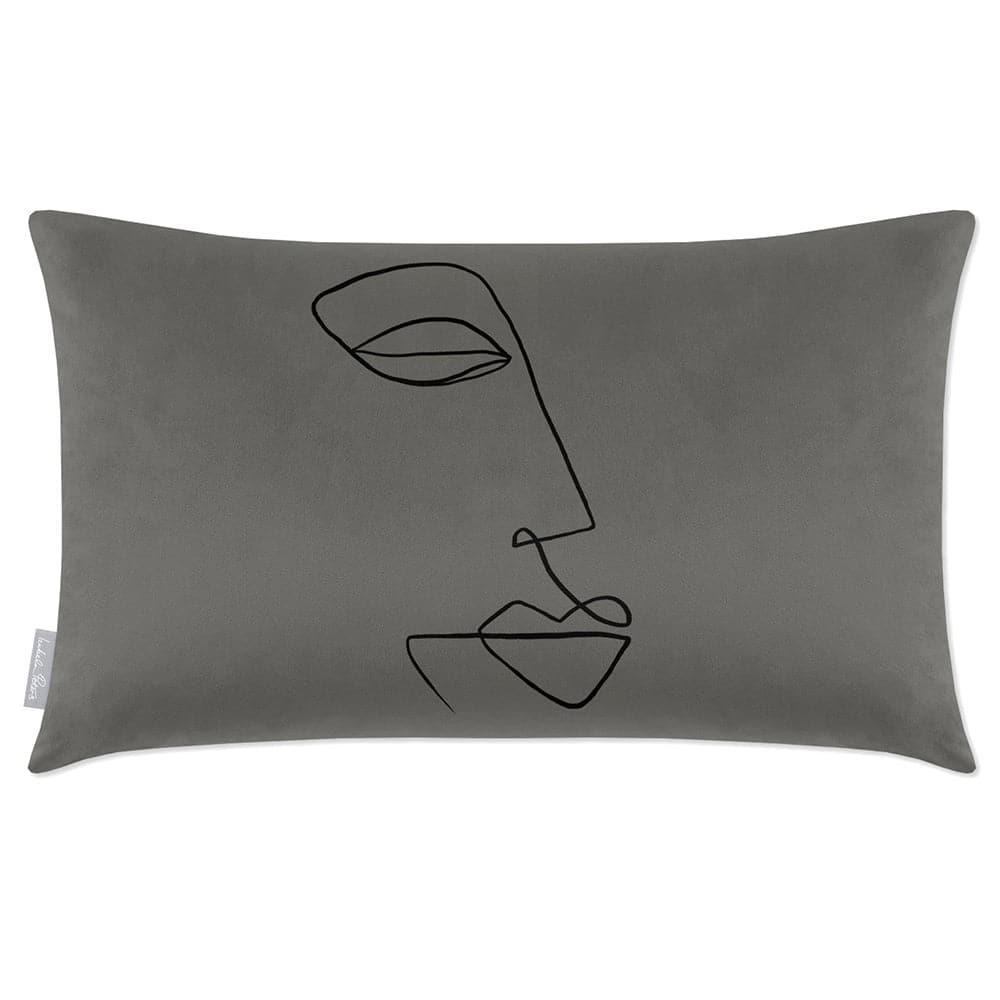 Luxury Eco-Friendly Rectangle Velvet Cushion  - Joyful Face  IzabelaPeters Beluga 50 x 30 cm 
