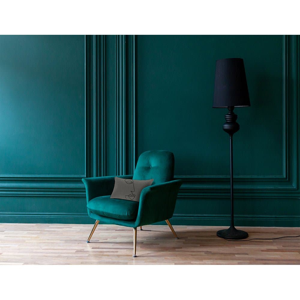 Luxury Eco-Friendly Rectangle Velvet Cushion  - Joyful Face  IzabelaPeters   