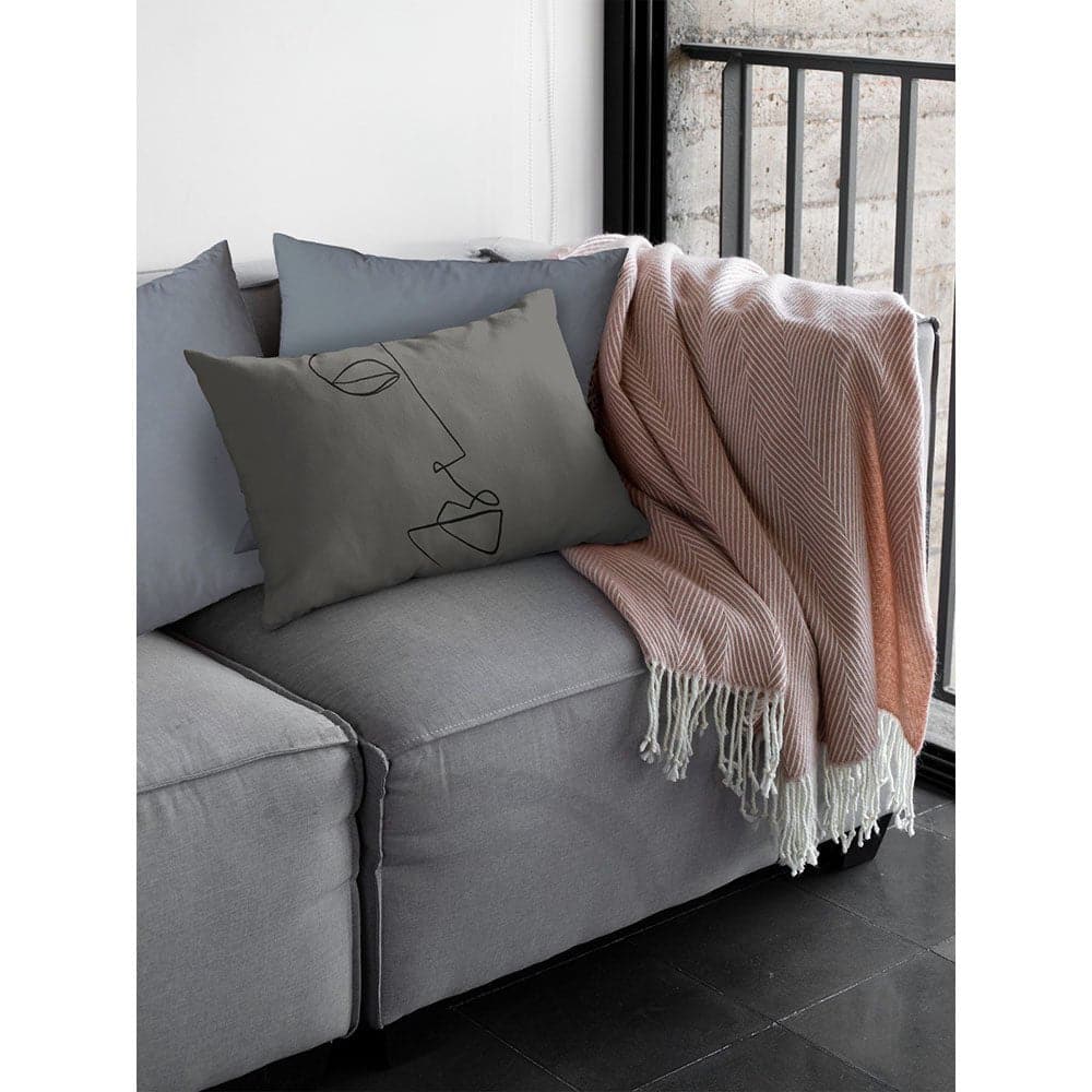 Luxury Eco-Friendly Rectangle Velvet Cushion  - Joyful Face  IzabelaPeters   