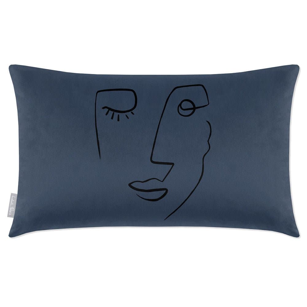 Luxury Eco-Friendly Rectangle Velvet Cushion  - Open Face  IzabelaPeters Petrol Blue 50 x 30 cm 