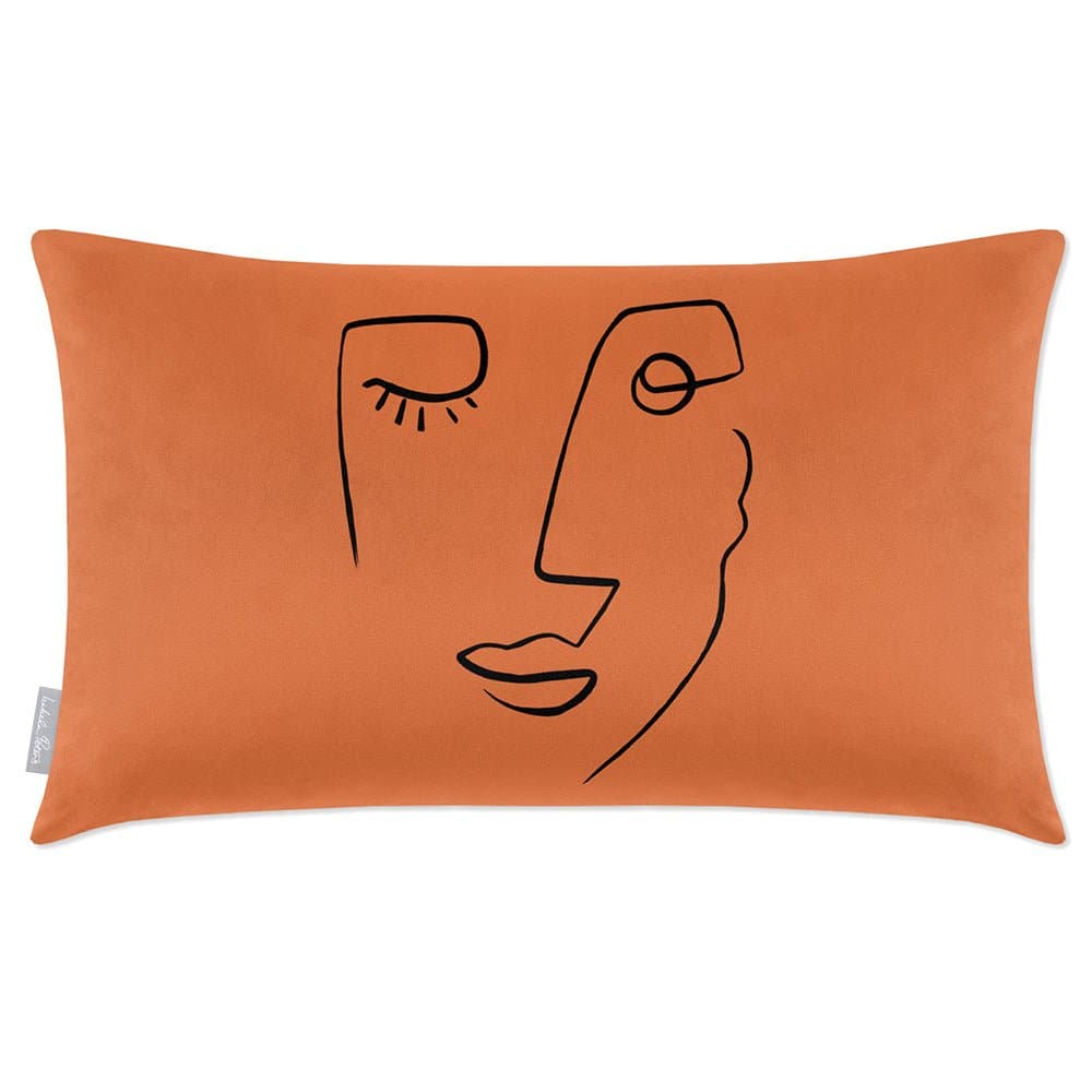 Luxury Eco-Friendly Rectangle Velvet Cushion  - Open Face  IzabelaPeters Burnt Ochre 50 x 30 cm 
