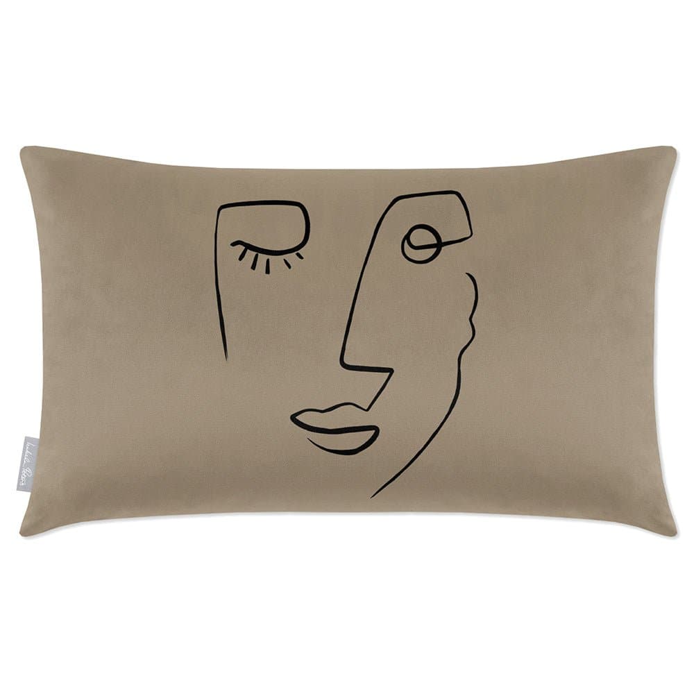 Luxury Eco-Friendly Rectangle Velvet Cushion  - Open Face  IzabelaPeters Taupe 50 x 30 cm 