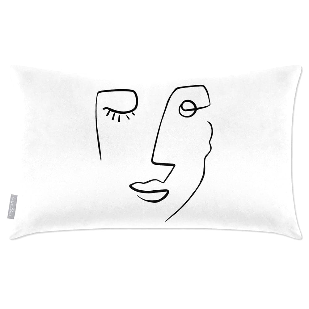 Luxury Eco-Friendly Rectangle Velvet Cushion  - Open Face  IzabelaPeters White And Black 50 x 30 cm 