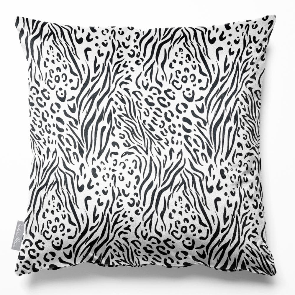 Luxury Eco-Friendly Velvet Cushion  - Animal Fusion Print  IzabelaPeters Black And White 40 x 40 cm 