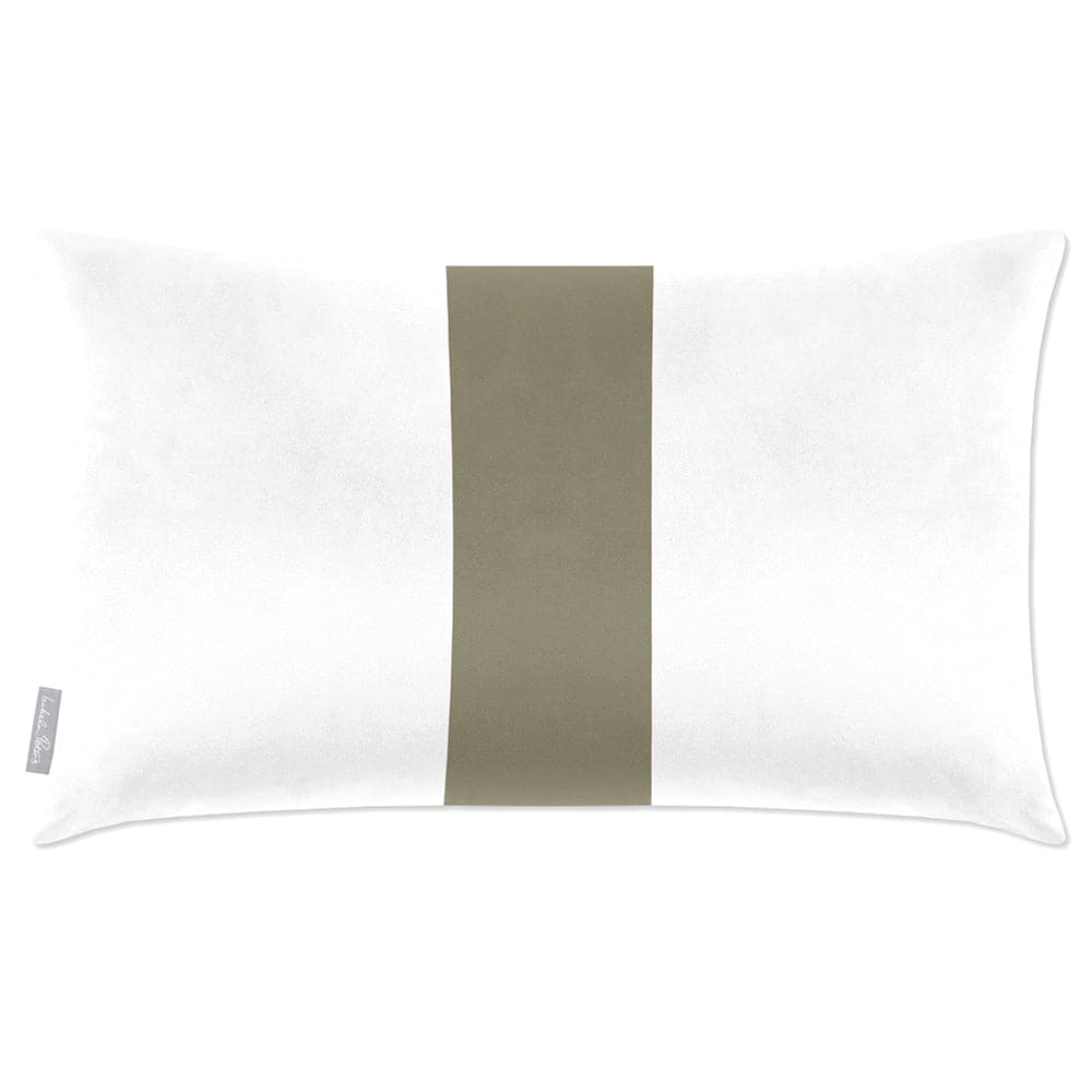 Luxury Eco-Friendly Velvet Rectangle Cushion - 1 Stripe  IzabelaPeters Martini Olive 50 x 30 cm 