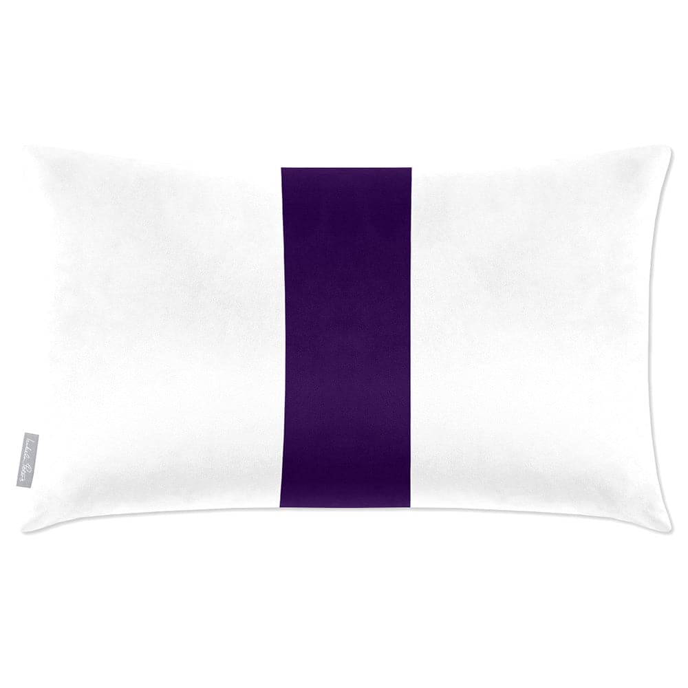 Luxury Eco-Friendly Velvet Rectangle Cushion - 1 Stripe  IzabelaPeters Morc Blue 50 x 30 cm 