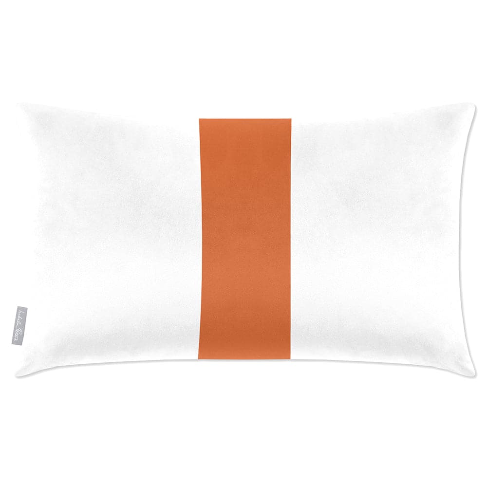 Luxury Eco-Friendly Velvet Rectangle Cushion - 1 Stripe  IzabelaPeters Burnt Orange 50 x 30 cm 