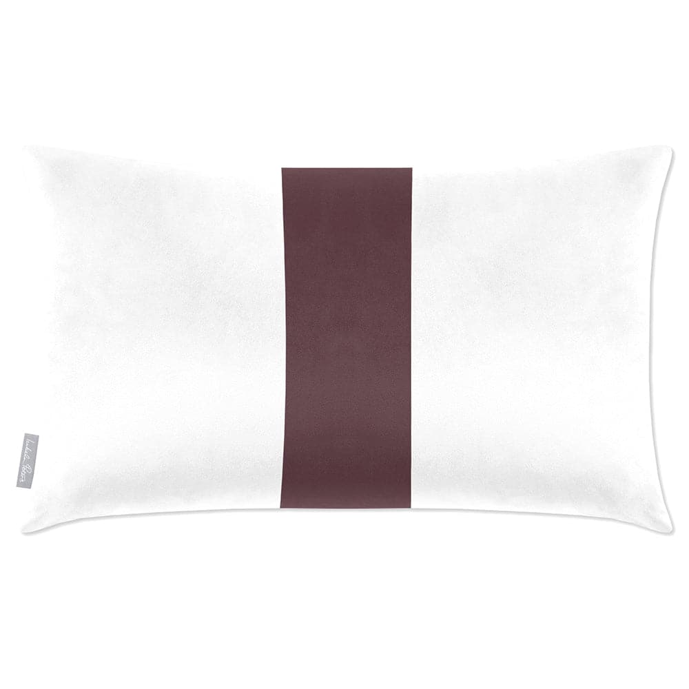 Luxury Eco-Friendly Velvet Rectangle Cushion - 1 Stripe  IzabelaPeters Italian Grape 50 x 30 cm 