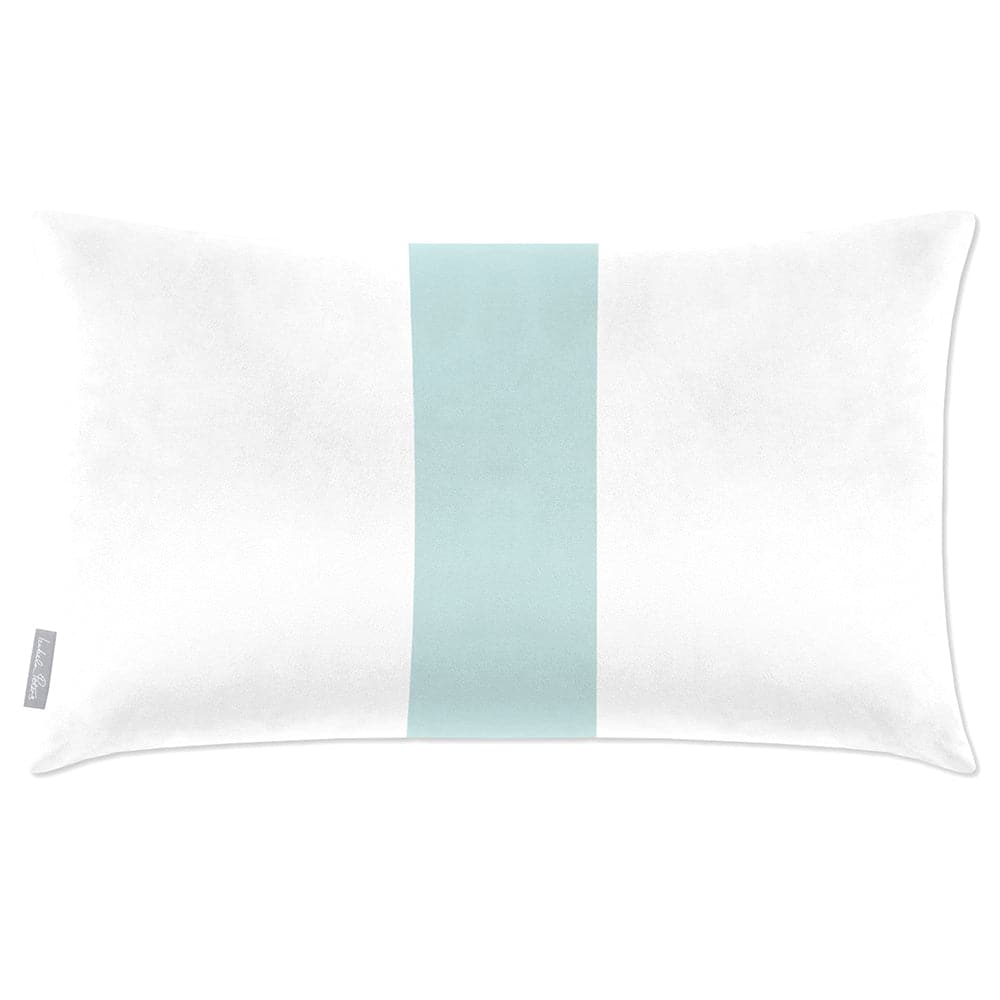 Luxury Eco-Friendly Velvet Rectangle Cushion - 1 Stripe  IzabelaPeters Duck Egg Blue 50 x 30 cm 