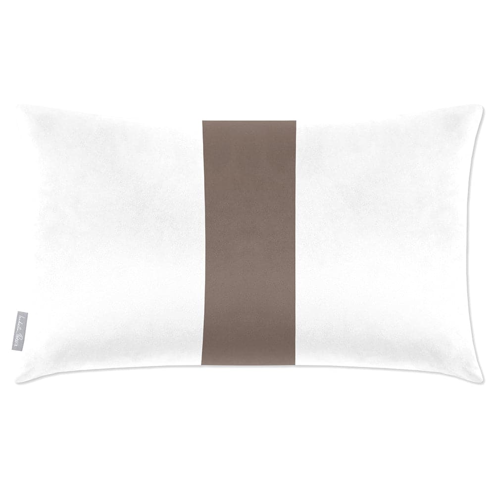 Luxury Eco-Friendly Velvet Rectangle Cushion - 1 Stripe  IzabelaPeters Dovedale Stone 50 x 30 cm 