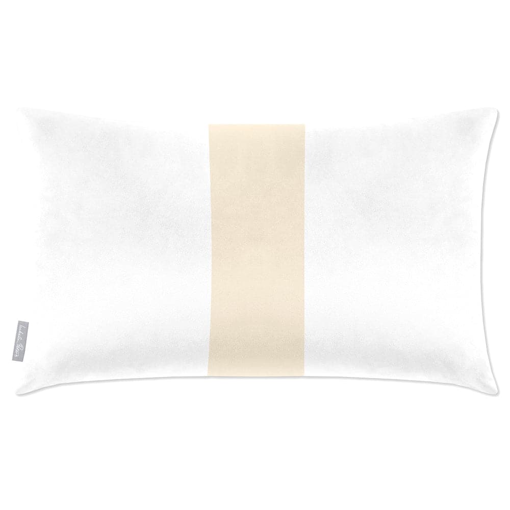 Luxury Eco-Friendly Velvet Rectangle Cushion - 1 Stripe  IzabelaPeters Ivory Cream 50 x 30 cm 