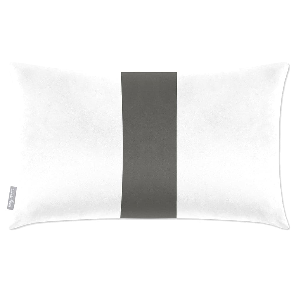 Luxury Eco-Friendly Velvet Rectangle Cushion - 1 Stripe  IzabelaPeters Beluga 50 x 30 cm 