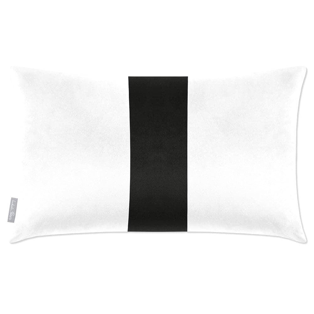 Luxury Eco-Friendly Velvet Rectangle Cushion - 1 Stripe  IzabelaPeters Charcoal 50 x 30 cm 