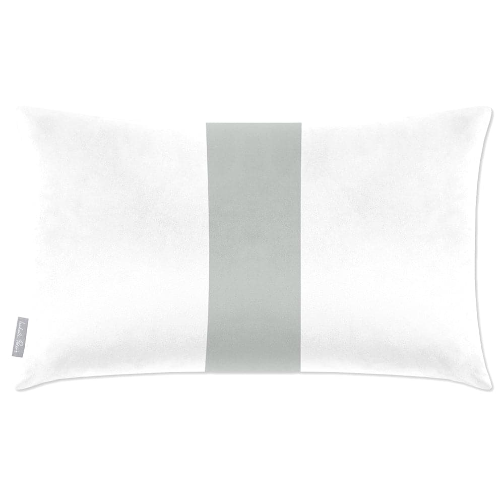 Luxury Eco-Friendly Velvet Rectangle Cushion - 1 Stripe  IzabelaPeters Storm Grey 50 x 30 cm 