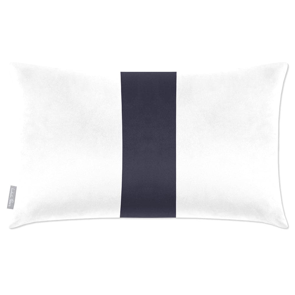Luxury Eco-Friendly Velvet Rectangle Cushion - 1 Stripe  IzabelaPeters Graphite 50 x 30 cm 